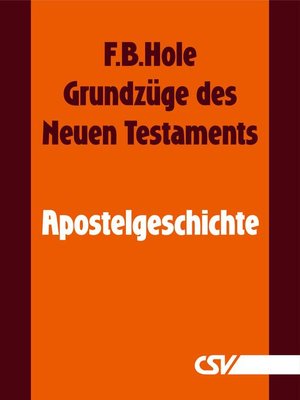 cover image of Grundzüge des Neuen Testaments--Apostelgeschichte
